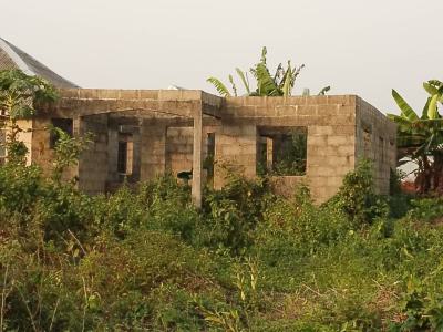 Half Plot with Three Bedroom to Roofing Level Net 4.5 Million, Location, Idamo, Ikorodu, Lagos, Detached Bungalow for Sale
