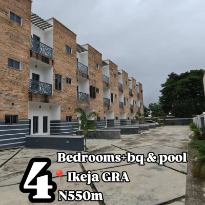 4 Bedroom Terraced Duplex with Swimming Pool 550m Ikeja G.r.a Feat, Ikeja Gra, Ikeja, Lagos, House for Sale