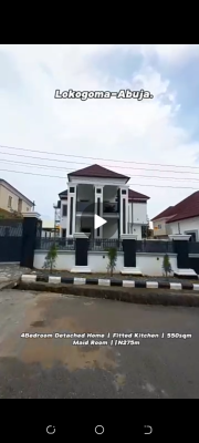 Spacious 4 Bedroom Detached Duplex with a Room Self Contain, Lokogoma District, Abuja, Detached Duplex for Sale
