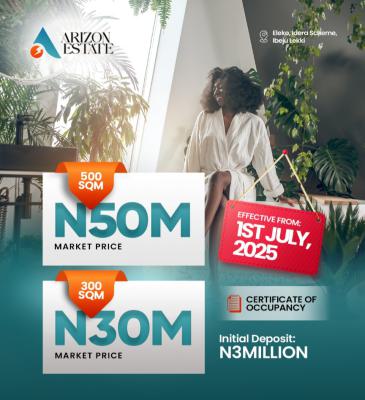 Luxury Land with Certificate of Occupancy, Arizon Estate, Beside Eleko Junction, Ibeju Lekki, Lagos, Residential Land for Sale