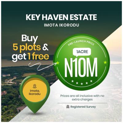 Buy 5 Plots and Get 1 Free, Key Haven Estate, Imota, Ikorodu, Lagos, Mixed-use Land for Sale