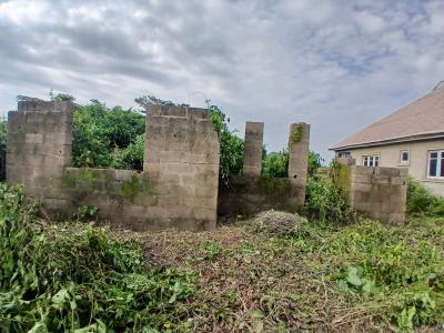 Well Located Half Plot of Land with a 3bedroom Foundation, Ademilokun Area 2 Road, Aroro Kole, Arulogun, Ojoo, Ibadan, Oyo, Residential Land for Sale
