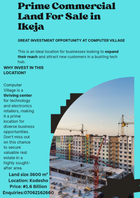 Prime Commercial Land at Computer Village, Kodesho Street, Computer Village, Ikeja, Lagos, Commercial Land for Sale