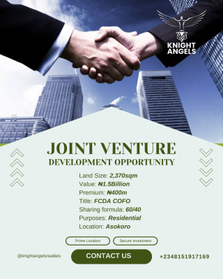a Prime 2,370sqm Join Venture Opportunity, Asokoro District, Abuja, Land Joint Venture
