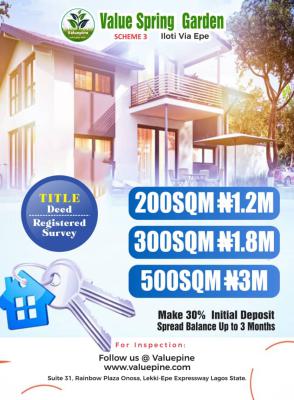 Plots of Land, Value Spring Garden, Epe, Lagos, Residential Land for Sale