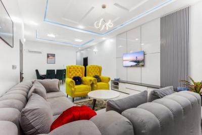 Clean and Spacious Furnished 3 Bedroom Flat Upstairs, with Visitors Toilet, By Meadows Hall School, Ikate, Lekki, Lagos, House for Rent