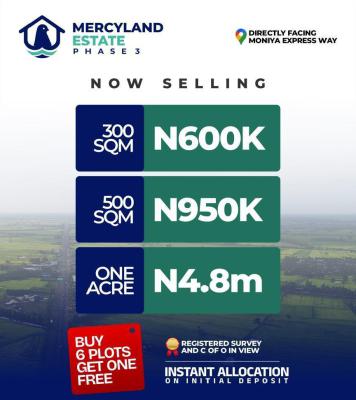 Affordable,c of O Farm Land Along Ibadan Expressway,buy 6 Get 1 Free., Moniya Express Way Ibadan Oyo State, Ibadan, Oyo, Commercial Land for Sale