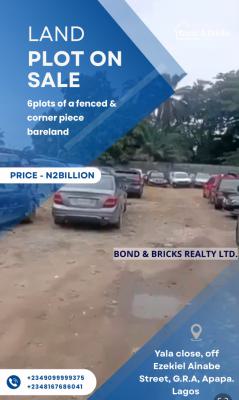 6 Plots of a Fenced & Corner Piece Bare Land at Apapa, Gra, Apapa, Lagos, Commercial Land for Sale
