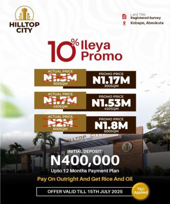 Enjoy 10% Discount on This Buy and Build Property with Limited Time, Eco Luxury 100% Dry, Instant Allocation, Enter Tru Interchange, Kobape, Abeokuta South, Ogun, Mixed-use Land for Sale