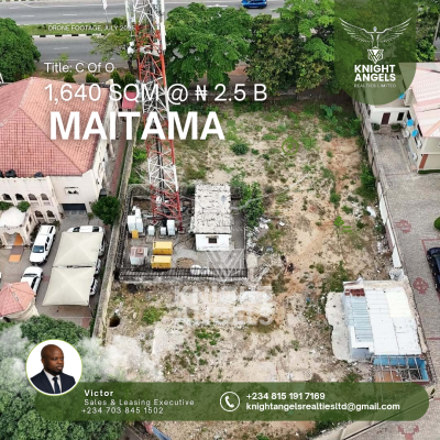 a Prime 1,640sqm Residential Land, Maitama District, Abuja, Residential Land for Sale