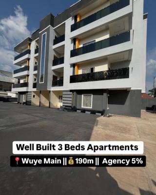 Newly Designed 3 Bedrooms Spacious Apartment, Tarred Road, Wuye, Abuja, Flat / Apartment for Sale
