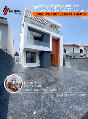 Brand New Stunning 5 Bedroom Detached House with En-suite Bq., Lekki, Lekki Phase 1, Lekki, Lagos, Detached Duplex for Sale