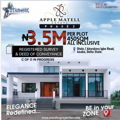 Residential Plot of Land in a Beautiful Estate in Asaba, Asaba, Delta, Residential Land for Sale