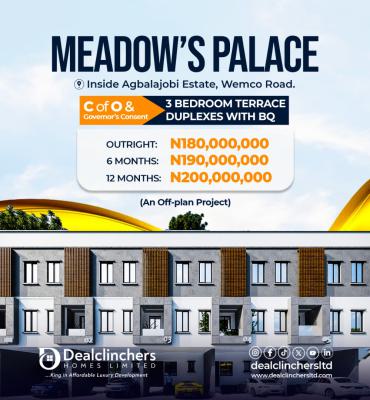 Meadows Palace, Inside Agbala Jobi Estate Wemco Road, Ugba, Ikeja, Lagos, Terraced Duplex for Sale