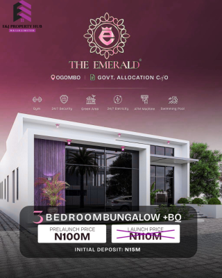 3 Bedroom Fully Detached Bungalow + Bq with a Payment Plan, Ogombo Road, Ajah, Lagos, Detached Bungalow for Sale