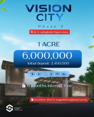 Dry Affordable Land in a Strategic Location with Title Deed of Assignment, Vision City Estate, Odogbolu, Ogun, Commercial Land for Sale