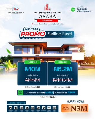 Land with C of O  on Promo Selling Fast, Landview City Extension, Facing Asaba -benin Express Way, Asaba, Delta, Residential Land for Sale