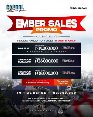 3 Bedroom Bungalow with Spacious Bedroom, Adunni Bungalows, Ido, Oyo, Detached Bungalow for Sale