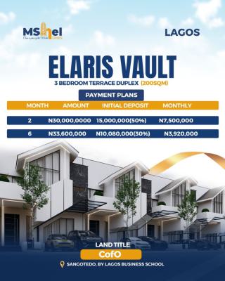 Build Your Dream Home in a Secure & Elegant Family Estate 3 Bedroom Terrace, Sangotedo, Ajah, Lagos, House for Sale