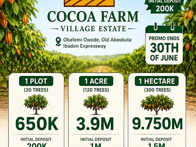 Investment Opportunity in Ogun State (Coco Farm Village Estate
