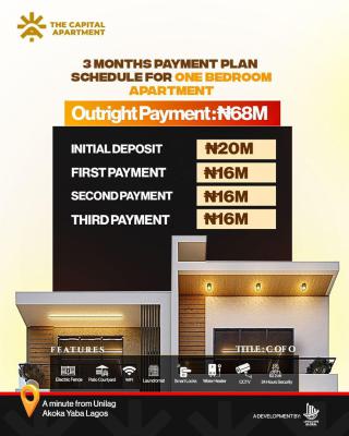 Luxury 1-bedroom Smart Apartment, The Capital Apartment, Yaba (just 1 Min From Unilag), Yaba, Lagos, Block of Flats for Sale
