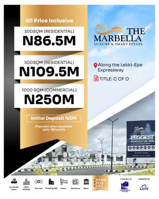 C of O Commercial Estate Land Directly Facing Lekki Epe Express Way, Lekki Epe Express World Class Premium Business Hub Top Notch, Bogije, Ibeju Lekki, Lagos, Commercial Land for Sale
