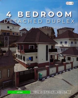 Luxurious 4 Bedroom, Idu Industrial, Abuja, Detached Duplex for Sale