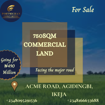 750 Sqm Prime Commercial Land, Along Acme Road, Aginginbi, Ikeja, Lagos, Commercial Land for Sale
