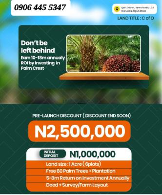 C of O Acres of Oil Palm Trees Farmlands, Igan Okoto, Olorunda, Yewa North, Ogun, Land for Sale