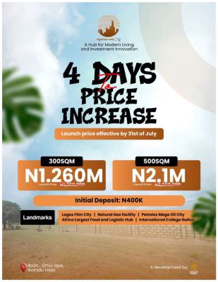 Promo!affordable Fast Appreciating Acres of Dry Land in an Estate, Promo!very Solid and Secured Acres of Fully Fenced Dry Land, Epe, Lagos, Mixed-use Land for Sale