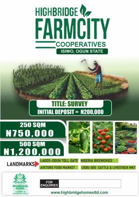 Commercial Land, * High Bridge Farm City Cooperatives* Isiwo, Ijebu East, Ogun, Commercial Land for Sale