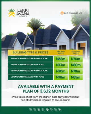 Lekki Avana Bungalow and Resort Phase 2, Lekki Avana Bungalow and Resort Phase 2, Eleko, Ibeju Lekki, Lagos, Detached Bungalow for Sale