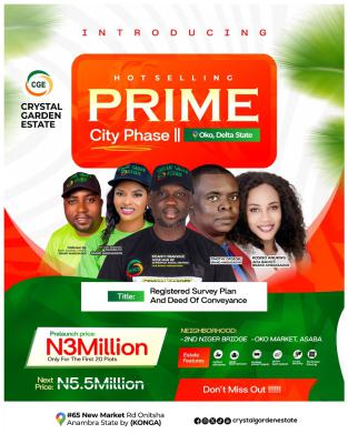 Prime City Phase 2 Crystal Garden Estate, Second Niger Bridge Oko, Asaba, Delta, Land for Sale