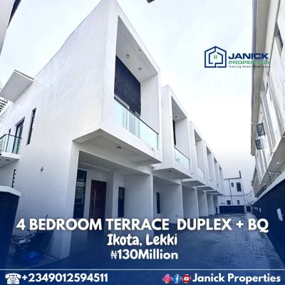 4 Bed Terrace Duplex + Bq, Ikota, Lekki, Lagos, Terraced Duplex for Sale