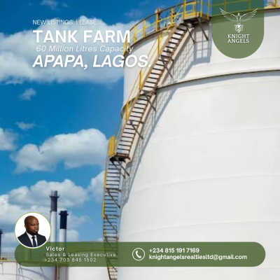 60 Million Litres Capacity Tank Farm, Apapa, Lagos, Tank Farm for Rent