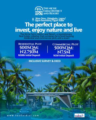 Affordable Land in a Prime Location, The Niche Farm District and Resort Estate Ikise Omu Odogbolu, Epe, Lagos, Mixed-use Land for Sale