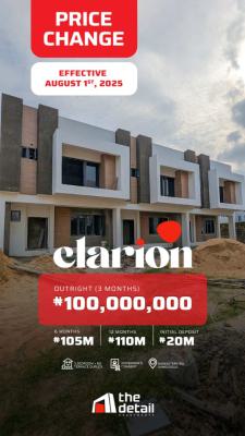 Luxurious 3 Bedrooms Terrace+ Bq, The Details Apartment Is on Monastery Rd, Behind Shoprite Sangotedo, Sangotedo, Ajah, Lagos, Terraced Duplex for Sale