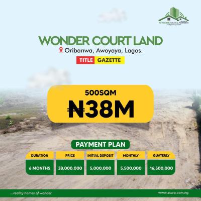 Gazette Land in a Develope Community, Oribanwa Awoyaya Lekki Epe Expressway Wonder Court Land, Ibeju Lekki, Lagos, Mixed-use Land for Sale