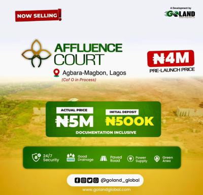 Mix Use Land in Agbara Magbon with C of O, Agbara Magbon Affluence Court Estate, Apapa, Lagos, Mixed-use Land for Sale