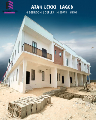 Super Beautiful 4 Bedroom Terrace Duplex, Behind Lagos Business School After Abraham Adesanya, Ajah, Lagos, Terraced Duplex for Sale