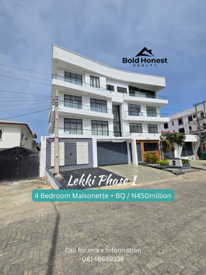 Luxury Exclusive Sleek 4-bedroom Maisonette with Bq, Pool, Gym, Lekki Phase 1, Lekki, Lagos, Block of Flats for Sale