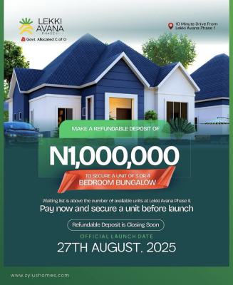 Great Deal !! 3 Bedroom Bungalow, Secure a Unit Now with Just N1m. Payment Plan Available, Ajah, Lagos, Detached Bungalow for Sale