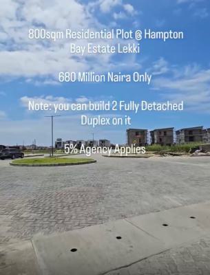 Land in a Premium Prestigious Estate, Hampton Bay Estate, Ikate, Lekki, Lagos, Residential Land for Sale