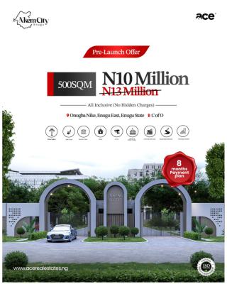 C of O Title Strategic Location Buy and Build Estate, Onugba Nike Enugu East This Estate Is Top Notch Premium, Enugu, Enugu, Residential Land for Sale