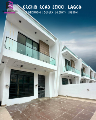 Well Built & Spacious 4 Bedroom Fully Detached Duplex with Bq, Orchid Road Lekki, Lekki, Lagos, Semi-detached Duplex for Sale