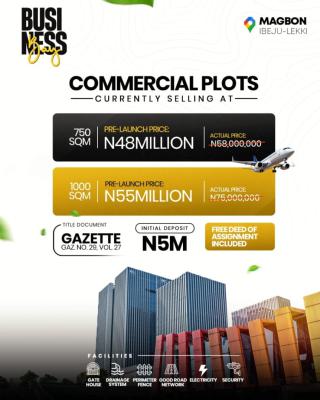 Affordable and Verified Dry, Business Bay Close to Winner Chapel Magbon Along Lagos-calabar Coastal, Eleko, Ibeju Lekki, Lagos, Commercial Land for Sale