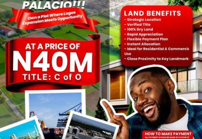 Affordable and Verified Dry Land, The Palacio ,dangote Staff Quarter Oshoroko, Ibeju Lekki, Lagos, Mixed-use Land for Sale