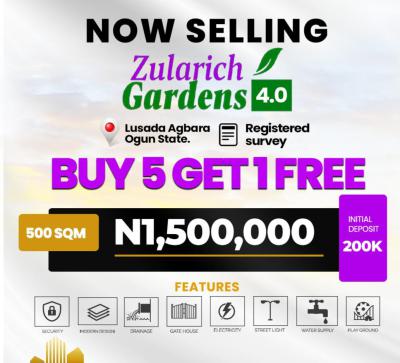Buy 5plots Outrightly and Get One Free, Zularich Garden Located 30min Drive to Nestle & Unilever Agbara-lusada, Agbara, Ado-odo/ota, Ogun, Mixed-use Land for Sale