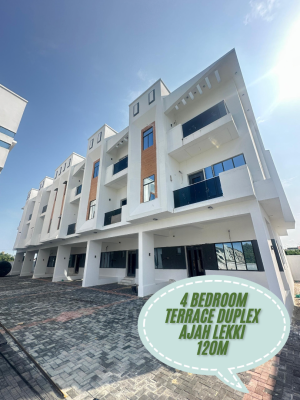 Spacious Well-designed 4 Bedroom Terrace Duplex with Bq, Affordable Secured 4 Bedroom Terrace with Bq, Ajah Lagos, Ajah, Lagos, Terraced Duplex for Sale