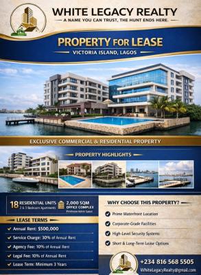 18 Residential Units with Bq in a Residential Building on 2000 Sqm, Victoria Island (vi), Lagos, Flat / Apartment for Rent